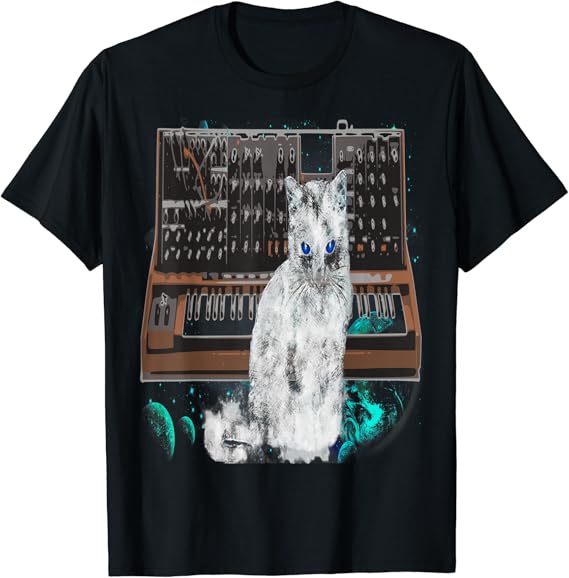 Cat Keyboard Synthesizer Electronic Musician TShirt